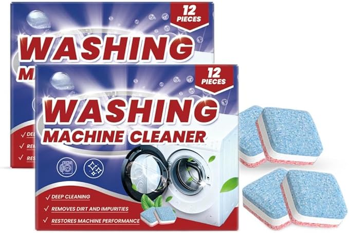 Washing Machine Cleaner Tablets, Deep Cleaning Descaler and Deodorizer, 12 Month Supply, 24 Pieces Washing machine cleaner