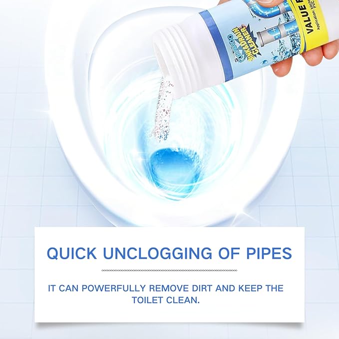 2Pcs Wild Tornado Pipe Dredge,Powerful Sink and Drain Cleaner Powder,For Quick Foaming Cleaning Agent For Kitchen, Bathroom & Toilet Pipes (2)
