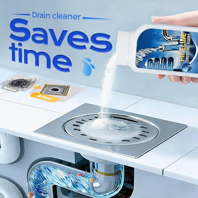 Strong Drain Cleaner for Kitchen, 2026 New Pipeline Dredging Agent, Fast Acting Drain Clog Remover for Home, Powerful Grease Dissolver for Bathroom, Pipe Cleaning Solution for Homeowner (1pcs)