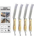 4-Piece Set Crevice Cleaning Brush - Multifunctional Hard Bristle Cleaning Brush for Bathroom, Kitchen, Window, Faucet, Toilet & Grout - Durable Household Cleaning Tools Essentials (Silvery)