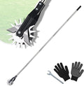 Wheel Rotary Edger, Adjustable 63” Manual Lawn Edger Tool with Gloves, Stainless Steel Trimmer for Sidewalk, Grass and Weed Edging, Ideal for Garden Landscaping and Yard Maintenance