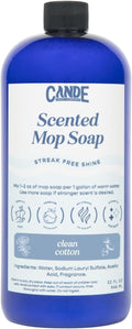 CANDE Mop Soap - Highly Scented Mop Soap, Luxury Floor Cleaner, Premium Fragranced Floor, Streak-Free Shine, 32 oz (Clean Cotton)