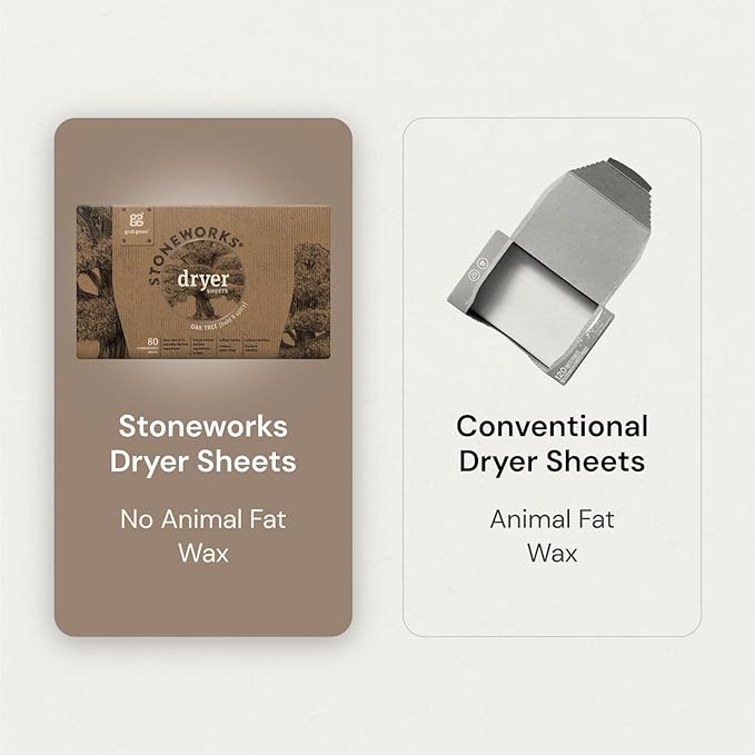 Grab Green, Stoneworks, Dryer Sheets, 80 Compostable Sheets (Rose Petals)