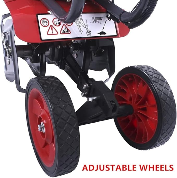 GardenTrax Cultivator 43cc 2-Cycle Engine, Powerful Tiller w/Height Adjustable Wheels