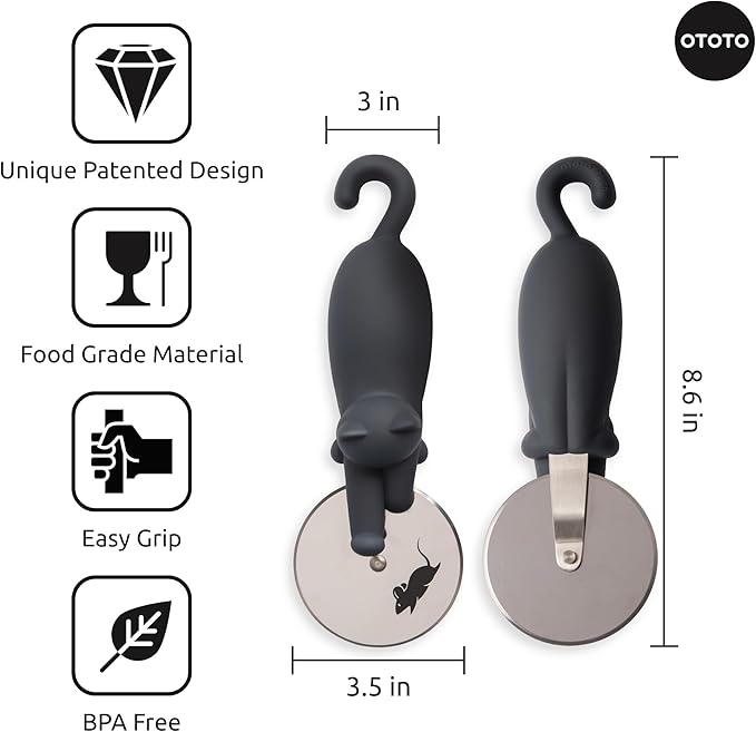 OTOTO Bundle of 2 Dracowave Dragon Microwave Cleaner + Kitty Cat Pizza Cutter, Cute Kitchen Gadgets, Cute Gifts