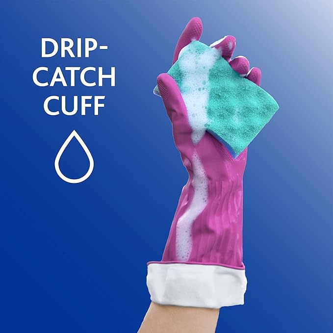 Playtex Living Reuseable Rubber Cleaning Gloves (Medium, 3 Pairs), Premium Protection Reusable Household Gloves