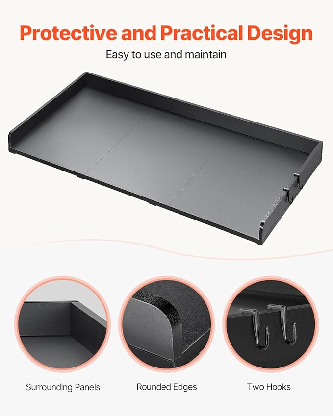 VEVOR Washer Dryer Countertop with 3 Splicing Panels, 54" x 27" Wooden Washer and Dryer Countertop with Non-Slip Pads, Water-Resistant Laundry Topper for Laundry Room Organization and Storage, Black