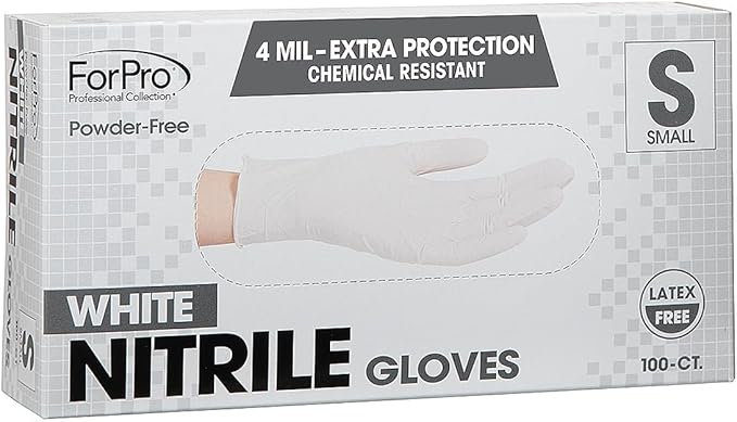 ForPro Disposable Nitrile Gloves, Chemical Resistant, Powder-Free, Latex-Free, Non-Sterile, Food Safe, 4 Mil