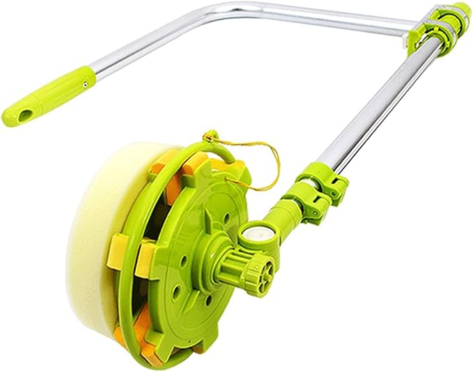 Window Cleaning Tool U Shaped Window Cleaner for External Window Washer with Telescopic Pole, Angle Adjustable Sponge Head and Squeegees