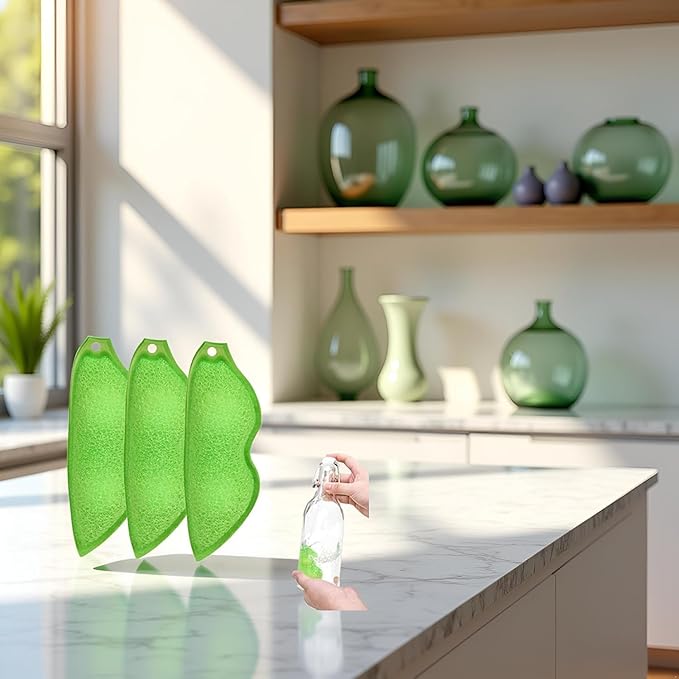 3 Pack Multipurpose Bean Shaped Sponge Set Heat Resistant Bottle and Internal Cleaning Sponges - Reusable entreprises Bottle Cleaning Tools Household Cleaning Sponges
