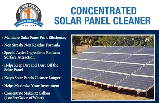 BareGround Solutions 1 Shot 1S-CSPC Glass & Solar Panel Cleaner Concentrate,Remove Oils,Fingerprints & Water Spots,Pro Streak-Free Ultra Quick Dry, Remove Dirt- Dust -Makes 32 Gallons,1 Gallon-2 PACK