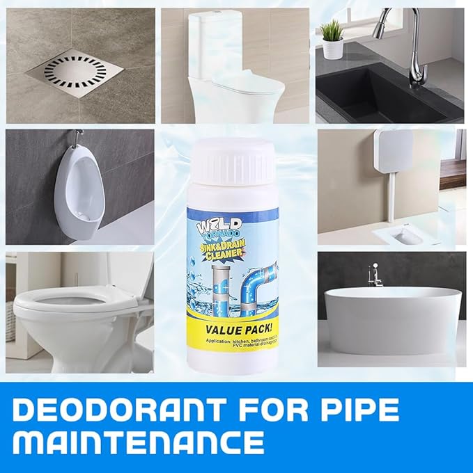 2025 New Sink Drain Cleaner, Sink and Drains Cleaner, Multi-functional Sink and Drains Cleaner Powder Cleaning, Drain Cleaner Foam Cleaner, Powerful Pipe Dredging Agent for Home Kitchen Toilet (5Pcs)