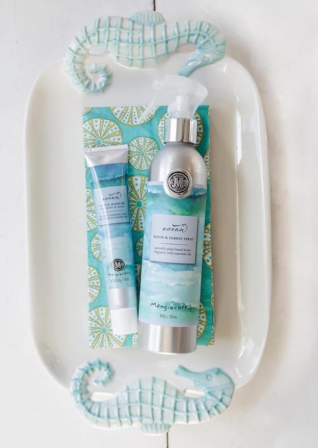 Mangiacotti Room Spritz Fabric Deodorizer Air Freshener Spray|Naturally Plant-Based with Essential Oils Room Fragrance, 8 Ounces, Ocean