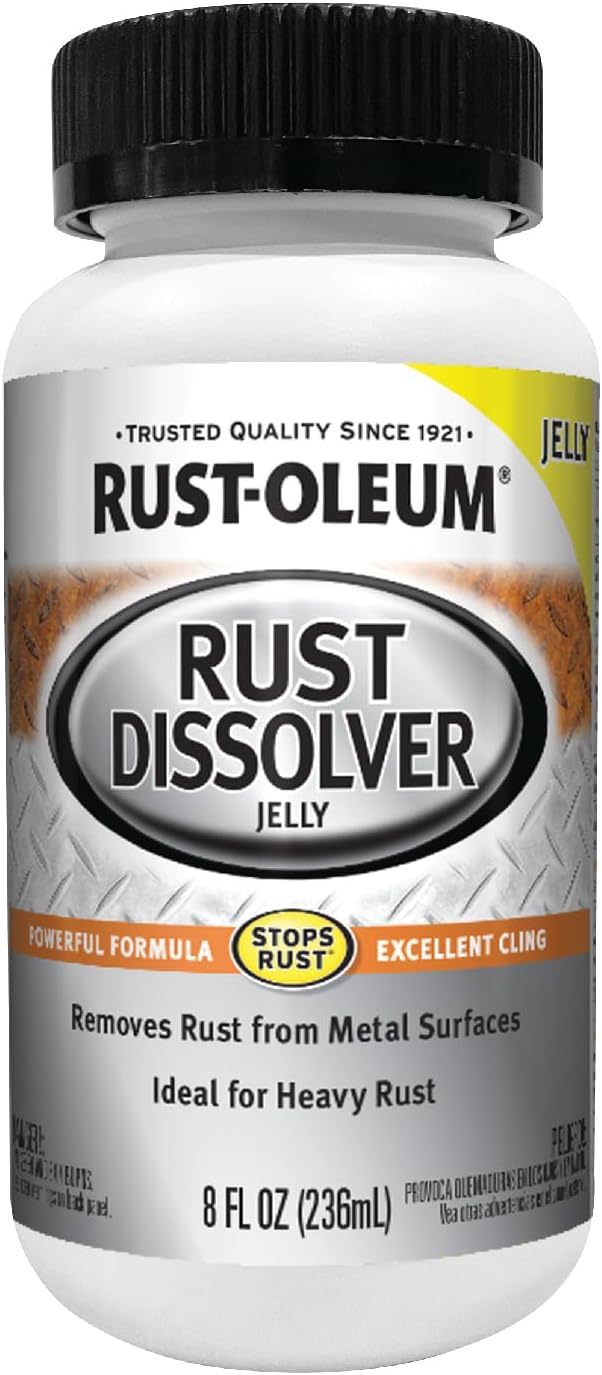 Rust-Oleum Rust Dissolver Jelly | Heavy-Duty Corrosion Remover for Metal Tools, Cars, Bikes, Grills, Bolts, Firearms & More | 8 oz