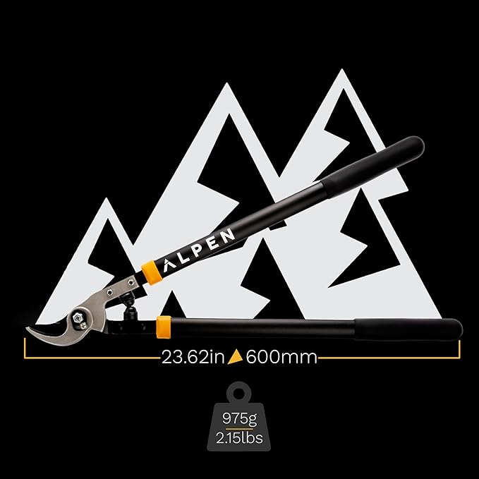 Weisshorn 260 24" Steel Blade Garden Bypass Lopper and Tree Trimmer - Sharp Japanese Carbon Steel Blades with Non-Stick Coating for Cutting up to 1.4" Diameter