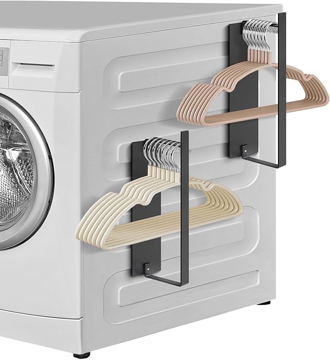 Magnetic Hanger Holder for Laundry Room, sunoyar Large Strong Magnetic Hanger Storage Organizer for Dryer/Washing Machine 2Pack Black