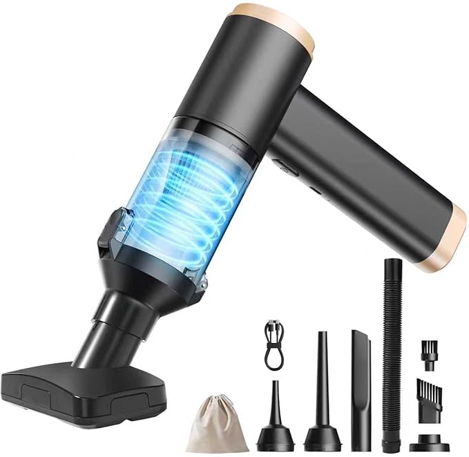 Handheld Car Vacuum Cordless, 140W, 19000Pa Powerful Suction, Max 40 Mins Runtime, Brushless Motor, Rechargeable 7800mAh Battery, One-Touch Dust Disposal, Portable Vacuum for Car, Home, Office, Pets