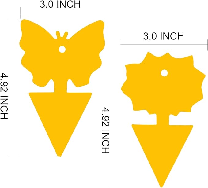 24PCS Fruit Fly Sticky Traps, Fungus Gnat Traps Insect Trap for Plants Kitchen Indoor and Outdoor（24 Light Yellow）
