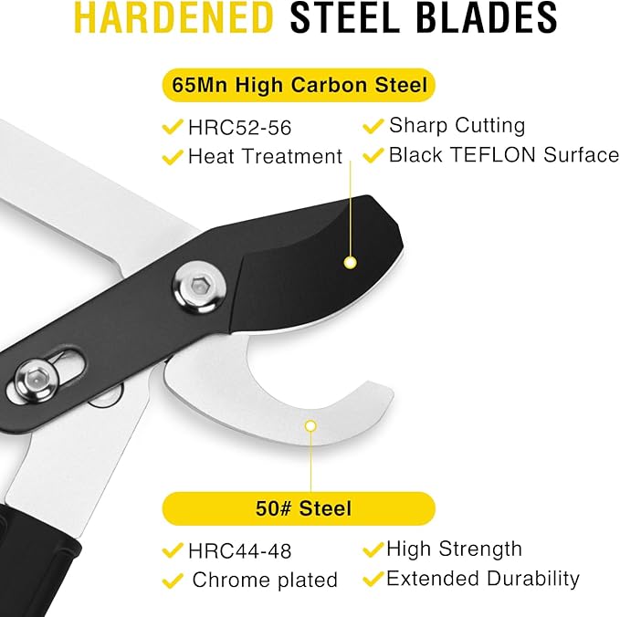Yesker 26-33 Inch Extendable Bypass Loppers for Tree Trimming Heavy Duty Powerful Gear Tree Trimmer w Non-slip Handle Sharp Steel Blade up to 1.8" Cut Capacity Branch Cutter Chops Thick Branches Ease