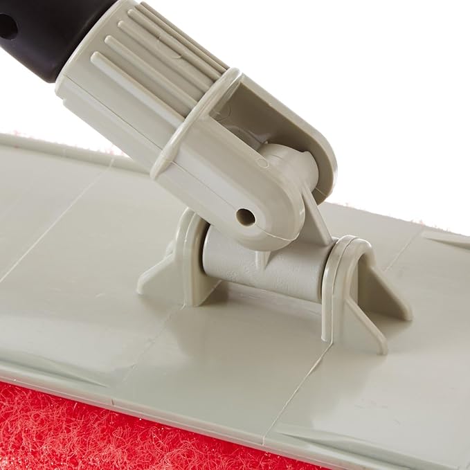 STAR BRITE Large Scrub Pad with Flexible Head Scrubber - Medium Texture (Red) - Attach to Extension Handle for an Extra 3’-10’ of Reach (040124)