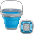 Collapsible Mop Bucket and Ice Bucket-5L(1.3 Gallon) Household Cleaning Silicone Dust Mops Bucket, Portable Bathroom Cleaning Supplies Square Bucket for Cleaning