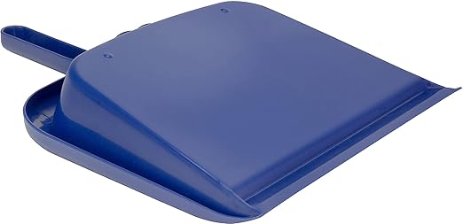 SPARTA Large Handheld Dustpan with Hanging Hole, Heavy-Duty Plastic Dustpan with Wide Lip for Countertops and Surfaces, Plastic, 10 Inches, Blue, (Pack of 12)