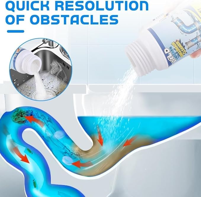 Curiovas Drain Cleaner, Wild World Tornado Sink and Drain Cleaner, DrainClog Remover Tool, Power Foam Unclogging Cleaner Powerful Pipeline Dredging Agent for Kitchen & Bathroom (2PCS)