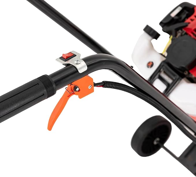Gas Powered Tiller 52CC 2 Stroke Commercial Heavy Duty Tiller 1.9KW Hand Rotary Cultivator Rototiller Garden Tool with Long Handle for Soil Cultivation