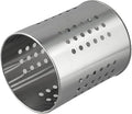 FABULETTA Stainless Steel Utensil Holder for Kitchen Countertop, Cutlery Drainer Rack with Drain Hole, Rust-Resistant Vertical Organizer Stand for Spoons and(Silver Small)