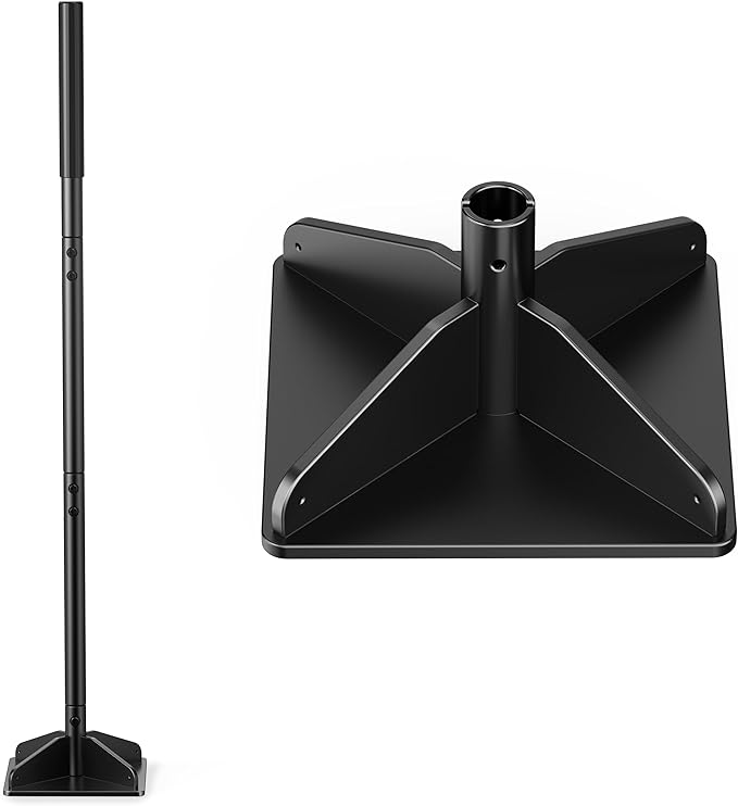 Heavy Duty Steel Tamper, 48" Handle Tamper with Comfortable Rubber Grip, 8×8" Garden Tamper Tool for Soil, Gravel, Asphalt & Lawn