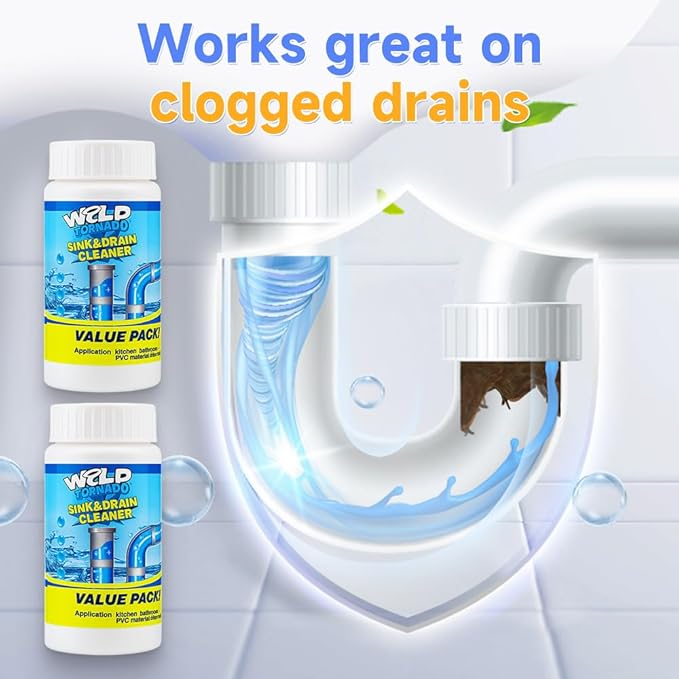 Sink Drain Cleaner, 2025 New Multi-functional Sink and Drain Cleaner Powder Cleaning, Drains Cleaner Foam Cleaner, Powerful Pipe Dredging Agent for Home Kitchen Toilet (3Pcs)