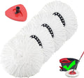 4 Pack Spin Mop Replacement Heads Microfiber Mop Refills Replace Heads Safe for Cleaning All Hard-surfaced Floors Includes Extra 1 Mop Replacement Base