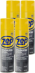 Zep Stainless Steel Cleaner and Polish 14 ounces (Case of 4) ZUSSTL14 - Protects Metal Surfaces from Fingerprints, Soil and Waterspots