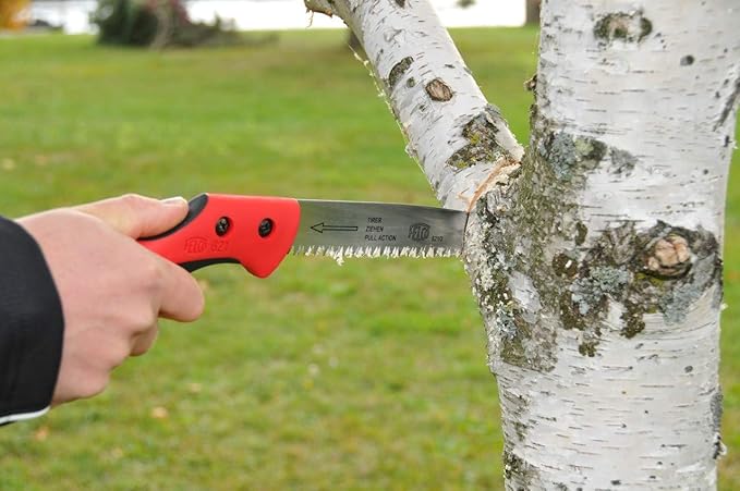 FELCO 621 Pruning Saw – Straight Pull-Stroke Saw for Tree Trimming & Forestry | Tree Branch Cutter | Handsaw with Tapered Hardened Steel 9.5" Blade, Non-Slip Handle, Carrying Sheath, Swiss Precision