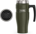THERMOS Stainless King Vacuum-Insulated Travel Mug with Handle - 16oz, Army Green - Thermos Tumbler for Hot & Cold Drinks - Leak-Proof & Sweat-Proof Stainless Steel Coffee Mug with Lid for Commuting