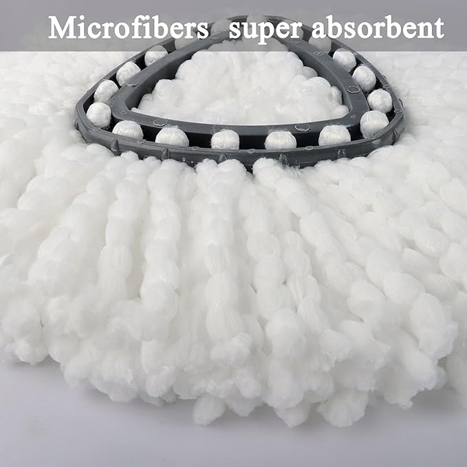 3 Pack Spin Mop Refill Replacement Head Compatible with Ocedar EasyWring Spinning Mop - Microfiber Mop Replace Heads