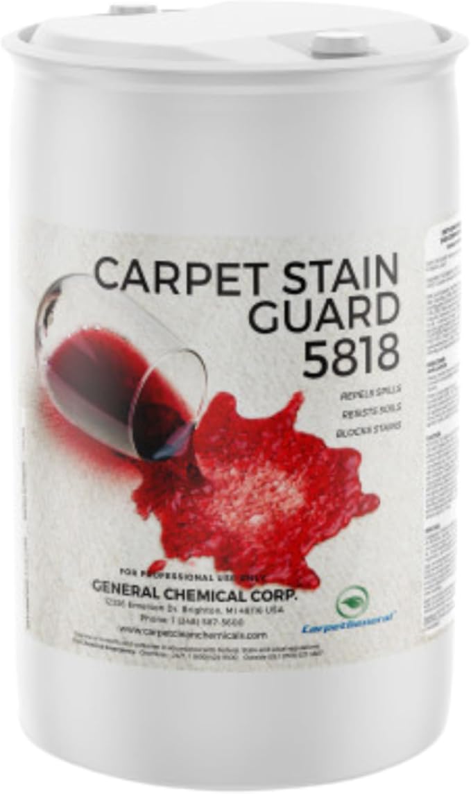 General Chemical Fabric Protector & Stain Shield - Ultra Concentrated Fabric Protector for Carpets, Rugs, Upholstery, Drapes & More - Carpet Stain Guard 5818 - for Outdoor & Indoor Use - 55 Gallon