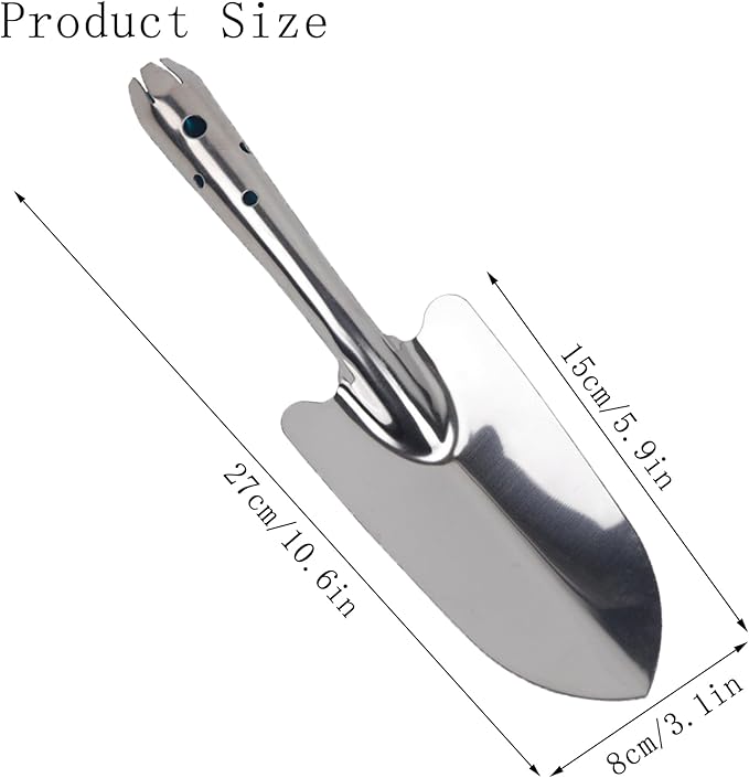 Garden Trowel Stainless Steel Rust Resistant Hand Shovel Garden Spade Small Gardening Hand Tools Shovels for Weeding, Transplanting and Digging