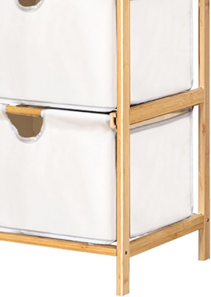 Yosoo 3 Tier Laundry Hamper Organizer with Towel Cabinet Handles, Large Capacity Box Shelf, Compact Design for Bathroom Bedroom Living Room, Ideal Storage Organizer (White)