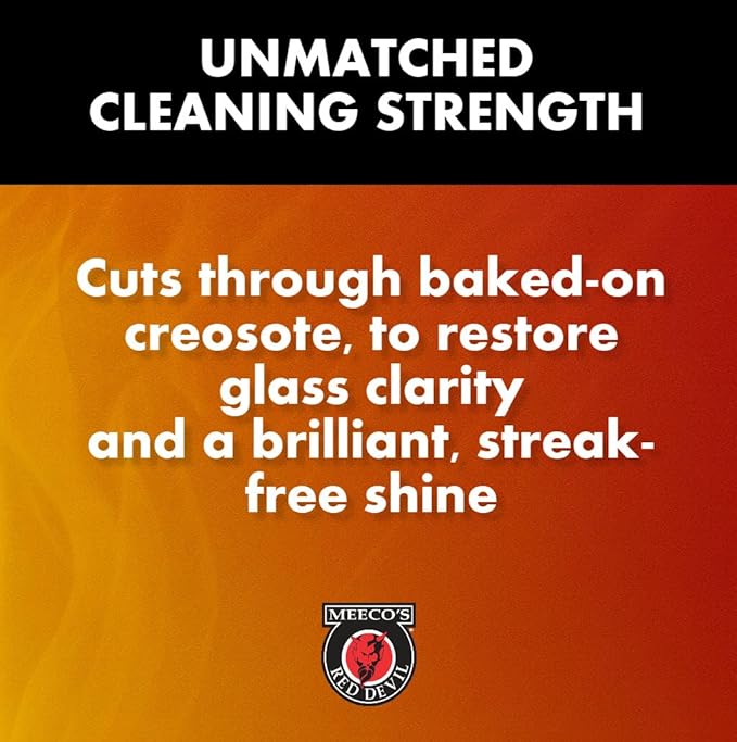 MEECO'S RED DEVIL 701 Wood Stove Glass Cleaner - Removes Creosote, Soot & Smoke from Wood, Pellet, Coal Stoves & Fireplace Inserts (16 fl oz) - Made in the USA