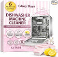 Dishwasher Cleaner And Deodorizer Tablets - Lemon Citrus Dishwasher Cleaning Tablets - Deep Cleaning Removes Limescale and Odors - Eco-friendly Dish Washer Machine Cleaner - Heavy Duty and Septic Safe