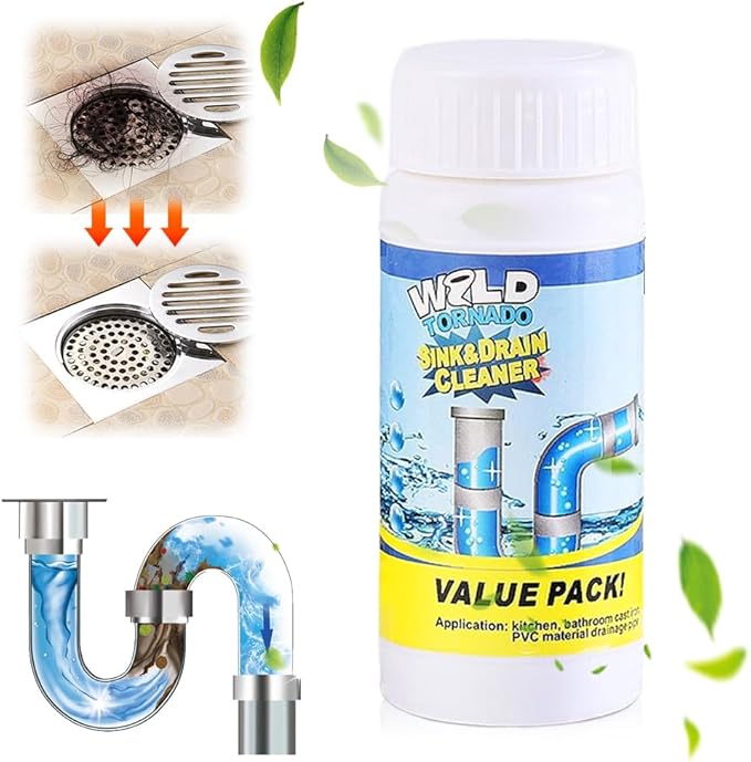 Acssart Drain Cleaner, 2025 New Acssart Sink and Drain Cleaner, Multi-functional Sink and Drains Cleaner Powder Foam Cleaning, Powerful Pipe Dredging Agent for Home Kitchen Toilet (1PCS)