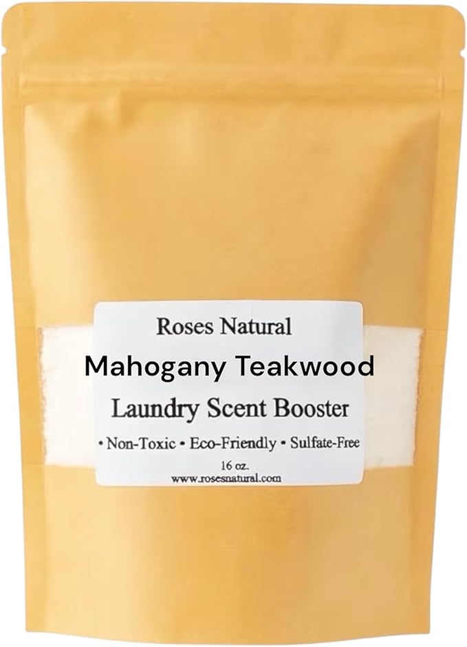Plant-Based Laundry Scent Booster 16 oz Each – Essential Oil & Phthalate-Free Fragrance Infused – Sandalwood, Narcissist, Rouge Luxe, Mahogany Teakwood (Mahogany Teakwood)