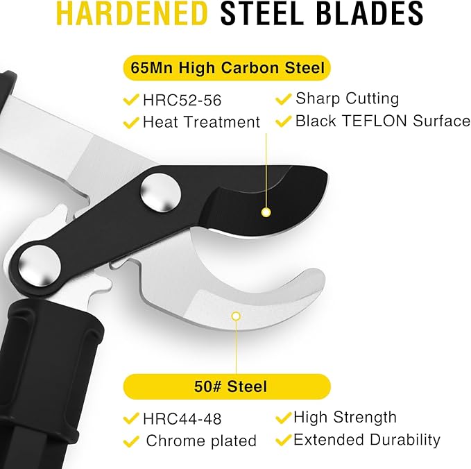 Yesker 19" Loppers Heavy Duty Branch Cutter Sharp Steel Blade Tree Trimmer up to 1" Diameter Cut Capacity Powerful Gear Action Lightweight Bypass Loppers Tools for Tree Trimming Garden Maintenance