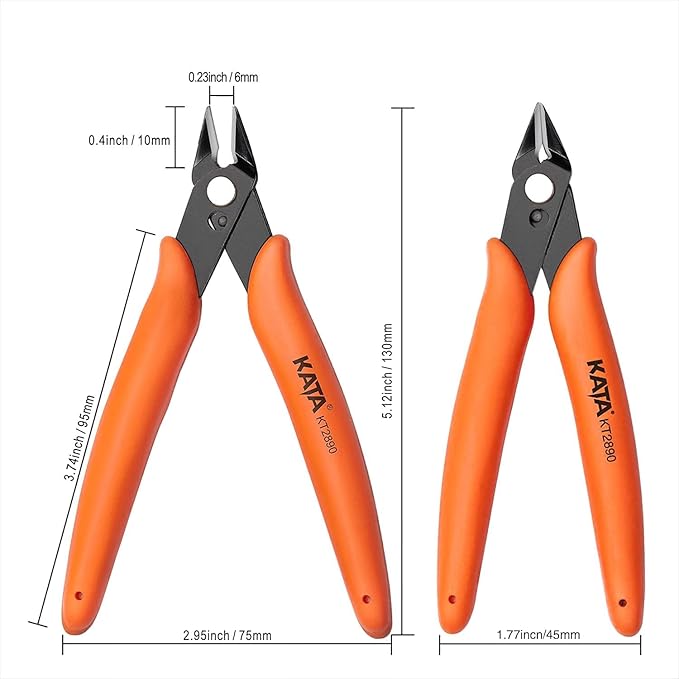 KATA Micro Wire Cutters Pliers: Precision Flush Cutter Tools for Jewelry Making Craft- 5-Inch Small Zip Tie Cutter Nippers - Mini Wire Side Cutting Snips for Electronics, Hobby Plastic Models, Gundam