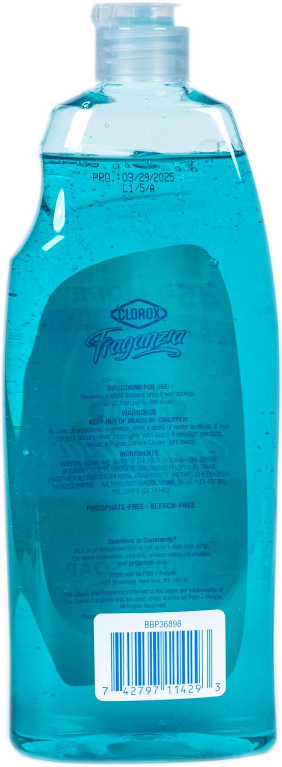 Clorox Fraganzia Liquid Dishwashing Soap - Cuts Through Tough Grease FAST - Quick Rinsing Dish Soap Formula Washes Away Grime - A Powerful Clean You Can Trust, Ocean Scent, 22 Fl Oz (Pack of 2)
