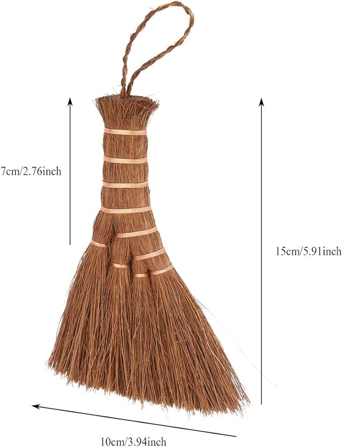 2PCS Small Whisk Broom, Mini Hand Held Straw Soft Broom Tea Tray Cleaning Brush Hand Sweeper Tea Set Accessories