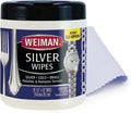Weiman Jewelry Polish Cleaner and Tarnish Remover Wipes - 20 Count with Polishing Cloth - Use on Silver Jewelry Antique Silver Gold Brass Copper and Aluminum