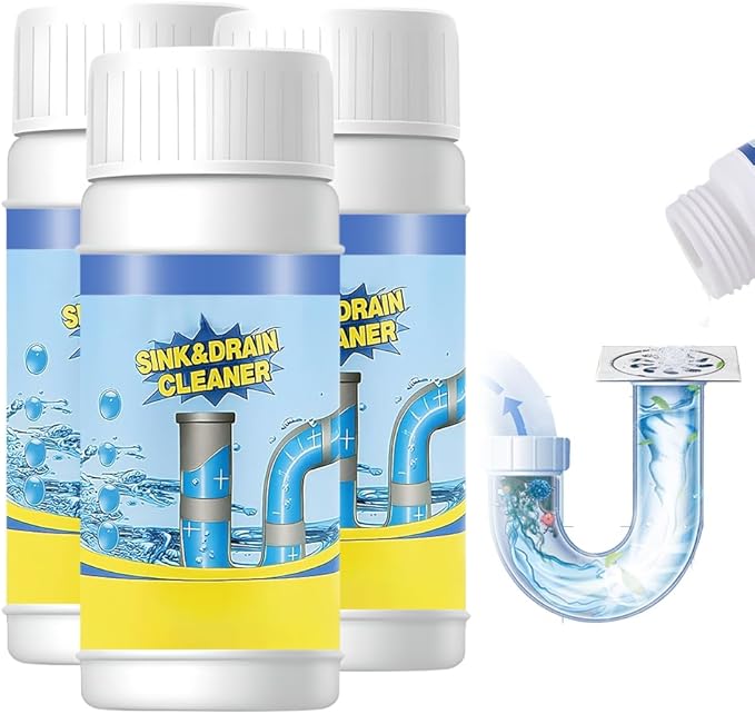 2026 New Multi-functional Sink & Drain Cleaner Powder, Quick Foaming Heavy Duty Clog Remover for Kitchen, Bathroom, Shower & Sewer Drains (3PCS)