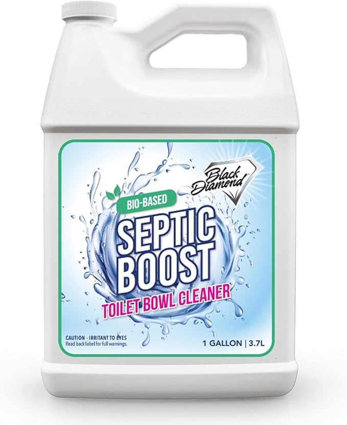 Septic Boost Septic Safe Toilet Bowl Cleaner - Acid-Free Toilet Cleaner with Enzymes for Septic Tank Treatment - Effective Cleaning & Deodorizing Bio-Based Liquid Toilet Bowl Cleaner (1-Gallon)